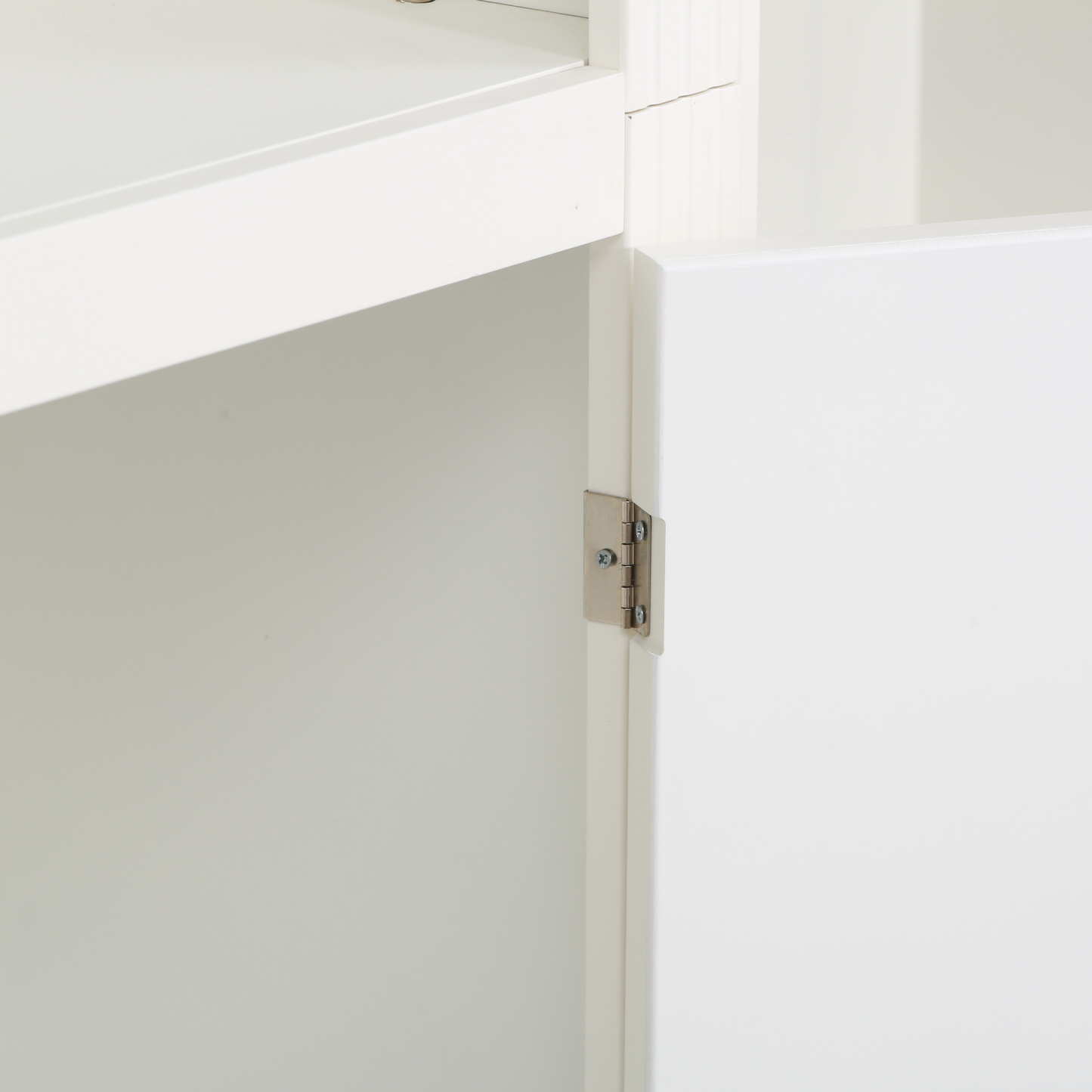 78.75'' Tall 3-Pieces Bookcase Display Cabinet with 5 Colors Adjustable LED Ceiling Light, Retro style Bookshelves with tempered glass shelves for Living Room, Office, Studio or Workspace, White