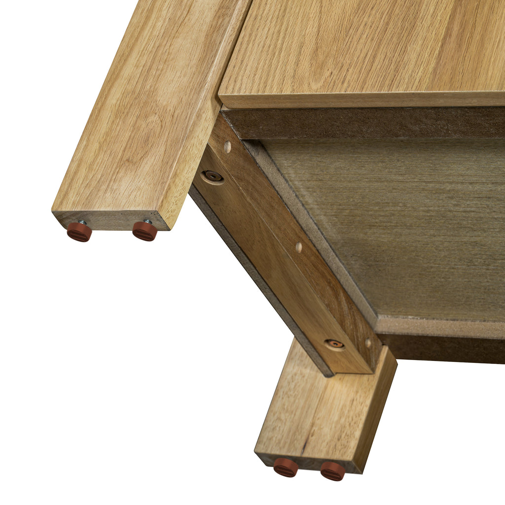 TREXM Buffet Cabinet with Storage, 4-Door Retro Wood Sideboard with Distressed Finish and Adjustable Shelves for Dining Room, Kitchen, and Living Room (Natural)