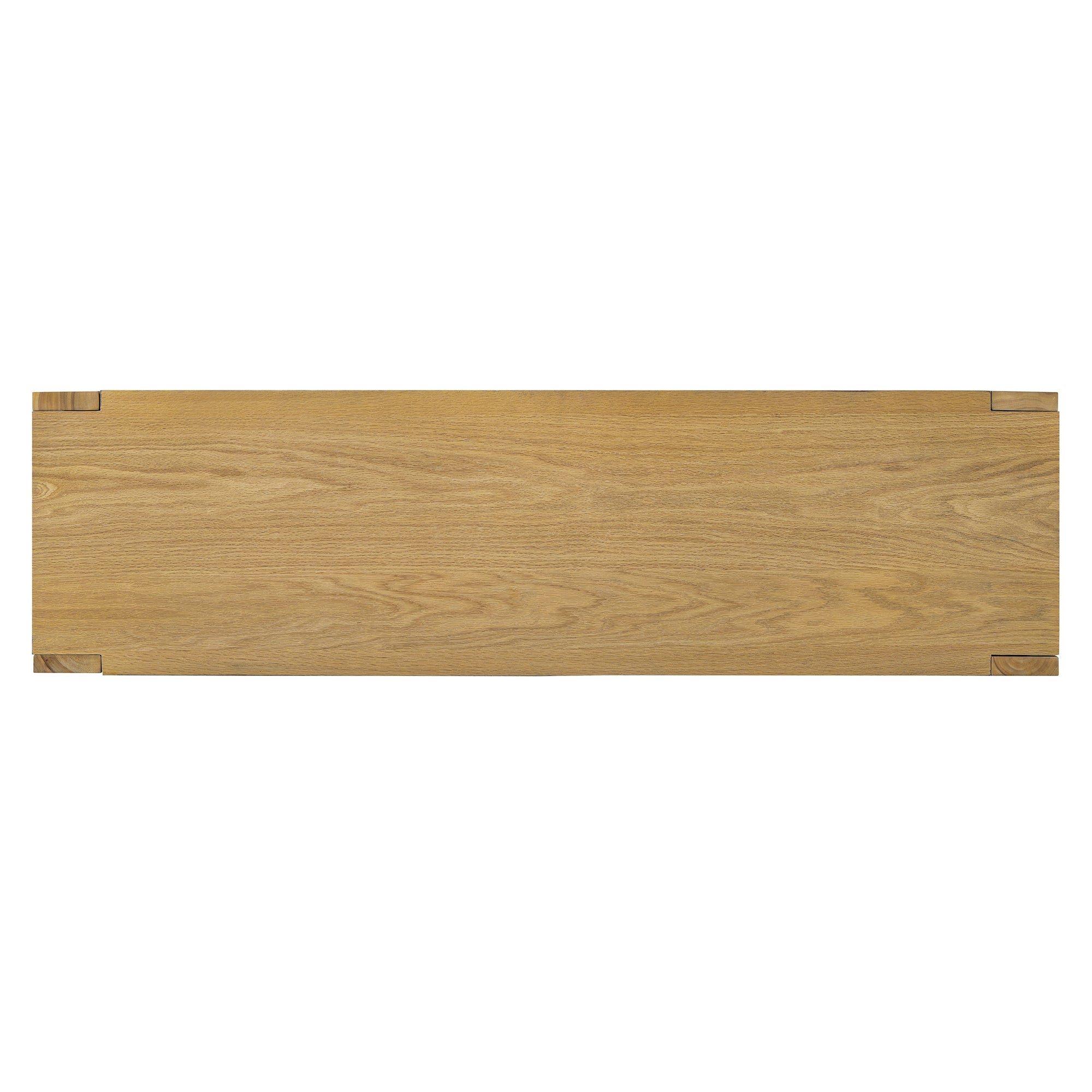 TREXM Buffet Cabinet with Storage, 4-Door Retro Wood Sideboard with Distressed Finish and Adjustable Shelves for Dining Room, Kitchen, and Living Room (Natural)