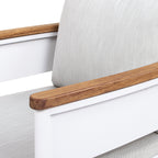 Rhodes 29' Upholstered Teak & Aluminum Patio Arm Chair Birch Gray Chenille