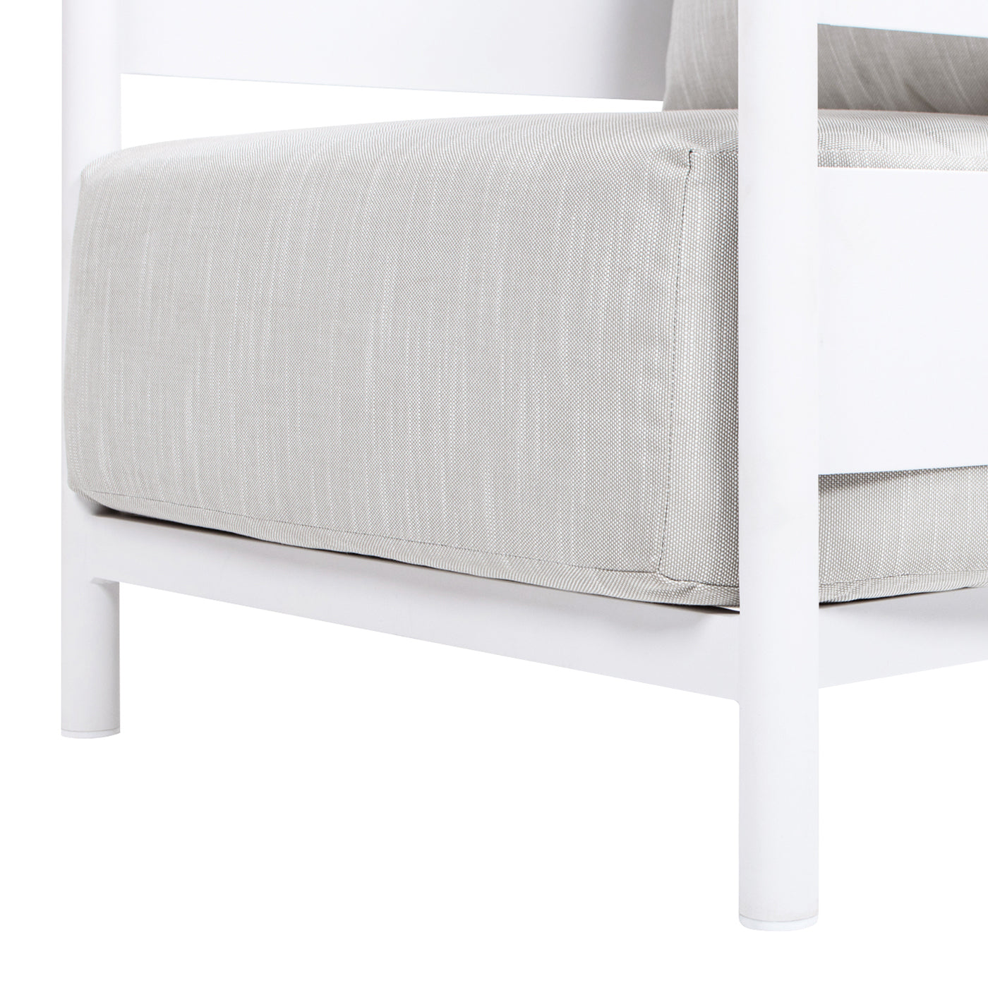 Rhodes 29' Upholstered Teak & Aluminum Patio Arm Chair Birch Gray Chenille