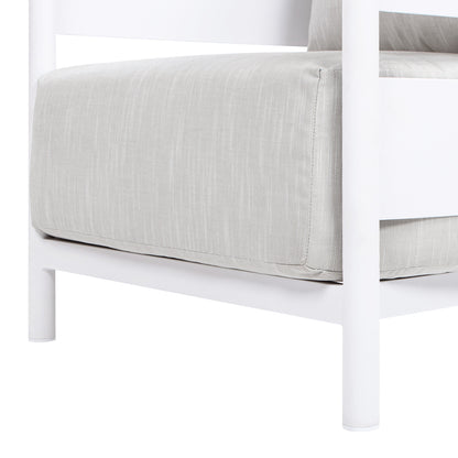 Rhodes 29' Upholstered Teak & Aluminum Patio Arm Chair Birch Gray Chenille