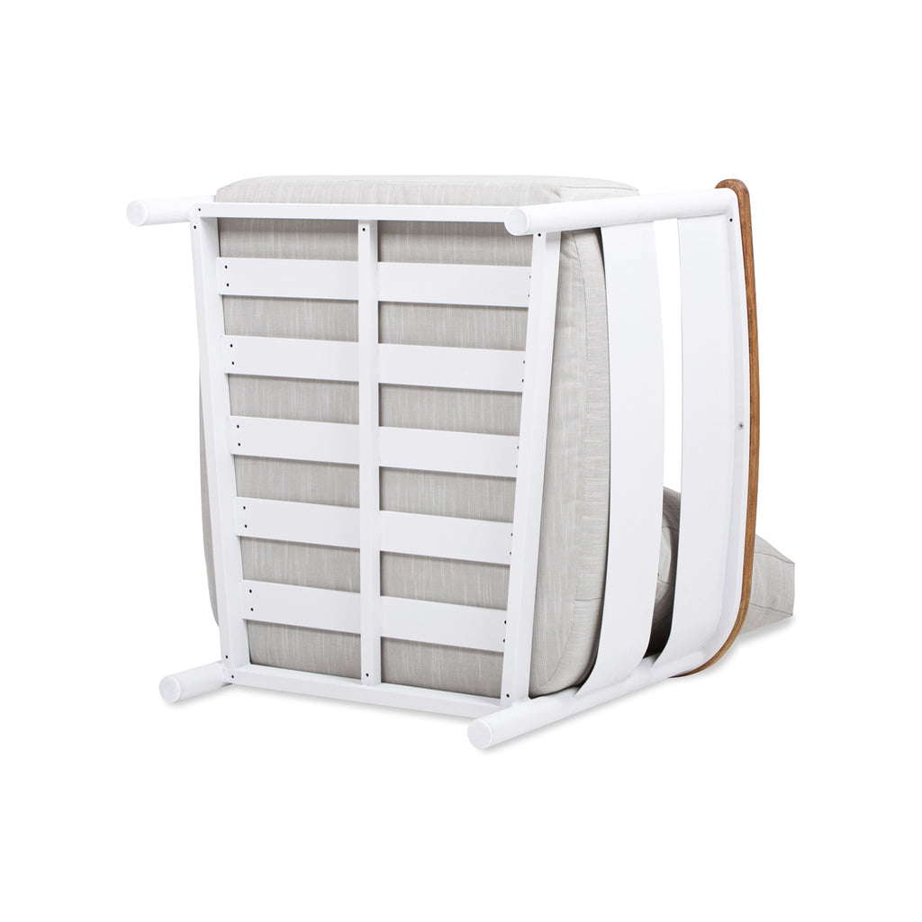 Rhodes 29' Upholstered Teak & Aluminum Patio Arm Chair Birch Gray Chenille