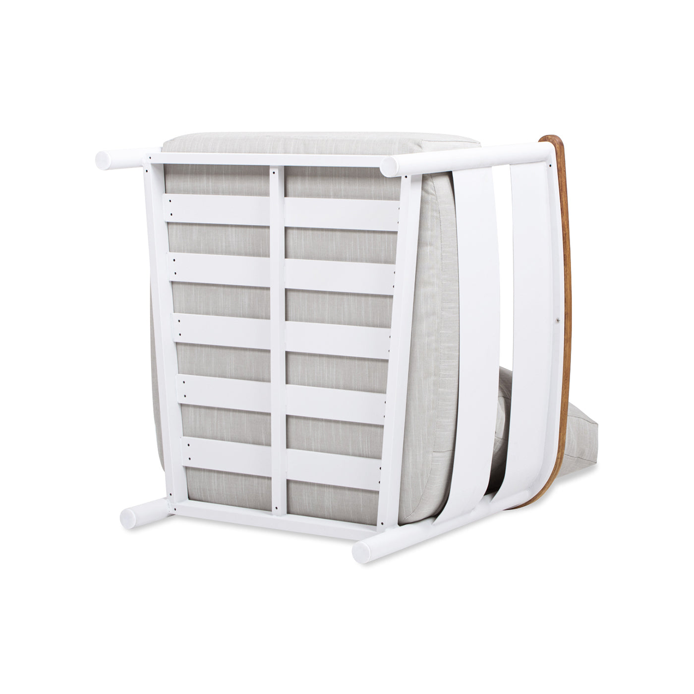 Rhodes 29' Upholstered Teak & Aluminum Patio Arm Chair Birch Gray Chenille