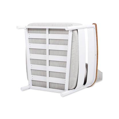 Rhodes 29' Upholstered Teak & Aluminum Patio Arm Chair Birch Gray Chenille