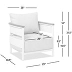 Rhodes 29' Upholstered Teak & Aluminum Patio Arm Chair Birch Gray Chenille