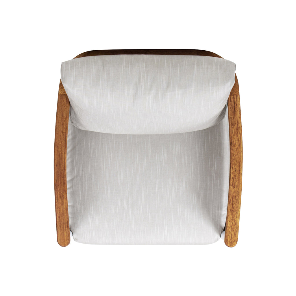 Rhodes 29' Upholstered Teak & Aluminum Patio Arm Chair Birch Gray Chenille