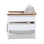 Rhodes 29' Upholstered Teak & Aluminum Patio Arm Chair Birch Gray Chenille