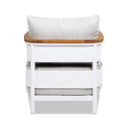 Rhodes 29' Upholstered Teak & Aluminum Patio Arm Chair Birch Gray Chenille