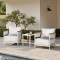 Rhodes 29' Upholstered Teak & Aluminum Patio Arm Chair Birch Gray Chenille