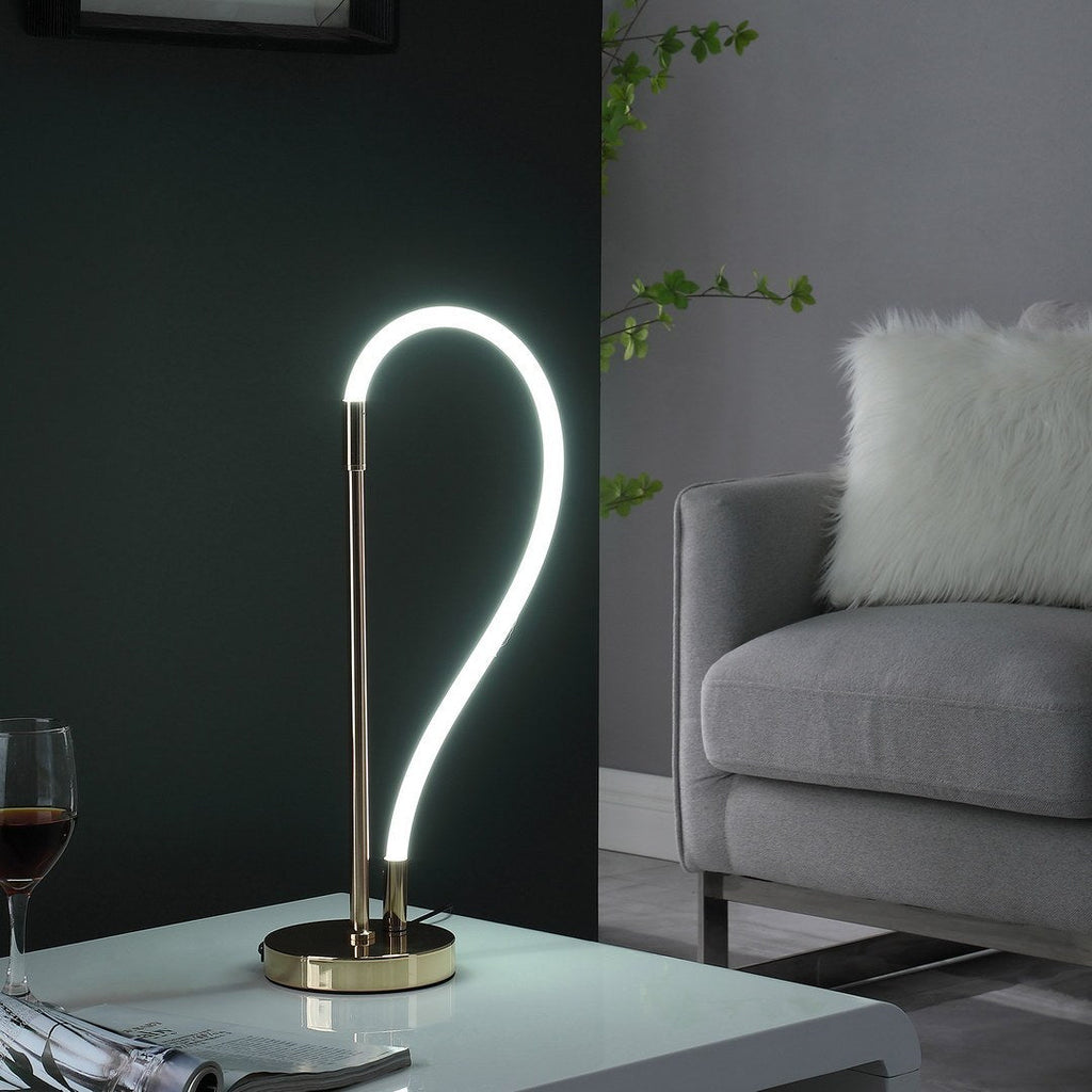 20.5" In Elastilight Led Tube W/ Magnetic End Contemporary Rose Gold Table Lamp - Groovy Boardz
