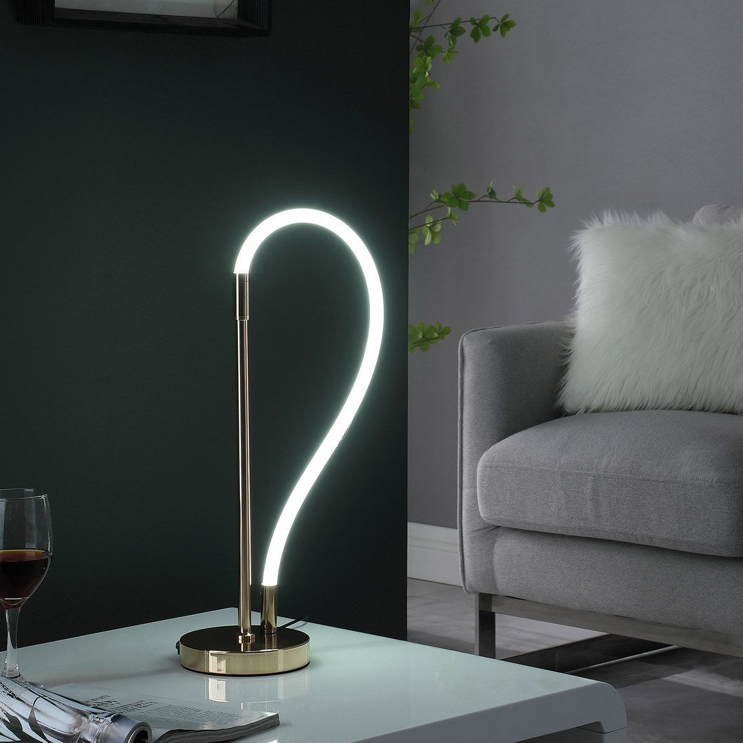 20.5" In Elastilight Led Tube W/ Magnetic End Contemporary Rose Gold Table Lamp - Groovy Boardz
