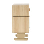 Rotatable Robot Storage Side Table in Natural Finish.