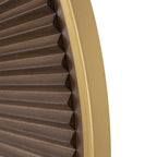 31.5x1x31.5" Round Carter Wooden Mirror with Gold Iron Frame Neutral Colorway Wall Decor for Live space, Bathroom, Entryway Wall Decor - Groovy Boardz