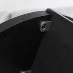 Round Coffee Table Black Oak Wood Surface and Black Metel Feet