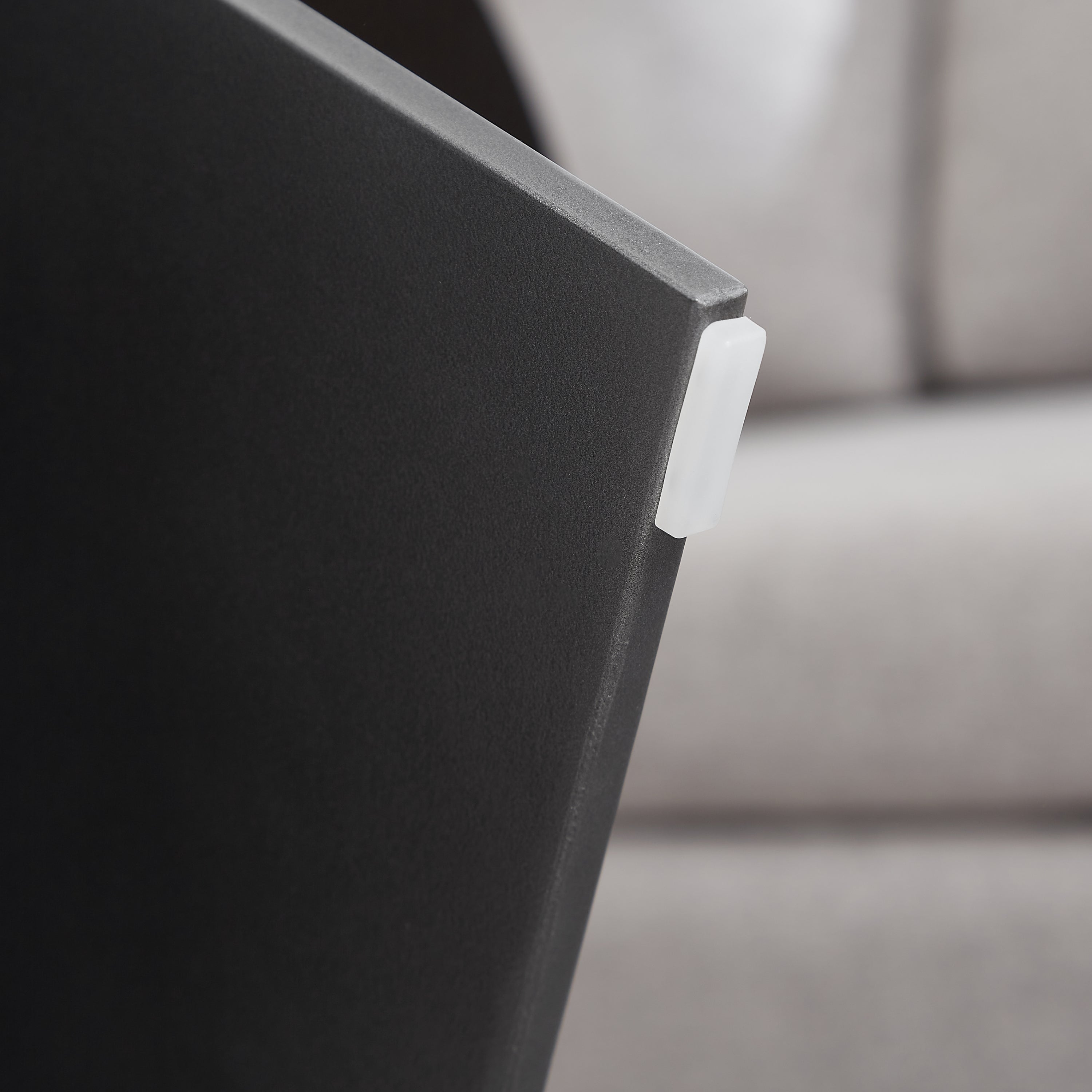 Round Coffee Table Black Oak Wood Surface and Black Metel Feet