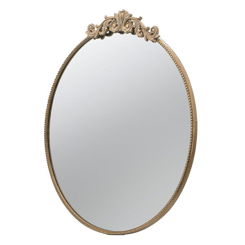 Round Gold Wall Mirror, 36 Inch, Metal Frame for Living Room.
