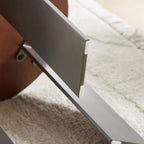 Round Coffee Table Walnut Wood Surface and Black Metel Feet