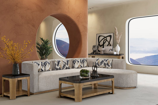 Sofa - Royal Flax and Chaise Loveset - Royal Flax - Combo 2 PC Sectional Sofa