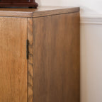 Rustic Hand-Carved Wooden 2-Door Cabinet – Boho Accent Storage Cabinet with Floral Design, Solid Wood Sideboard for Living Room, Entryway, or Bedroom