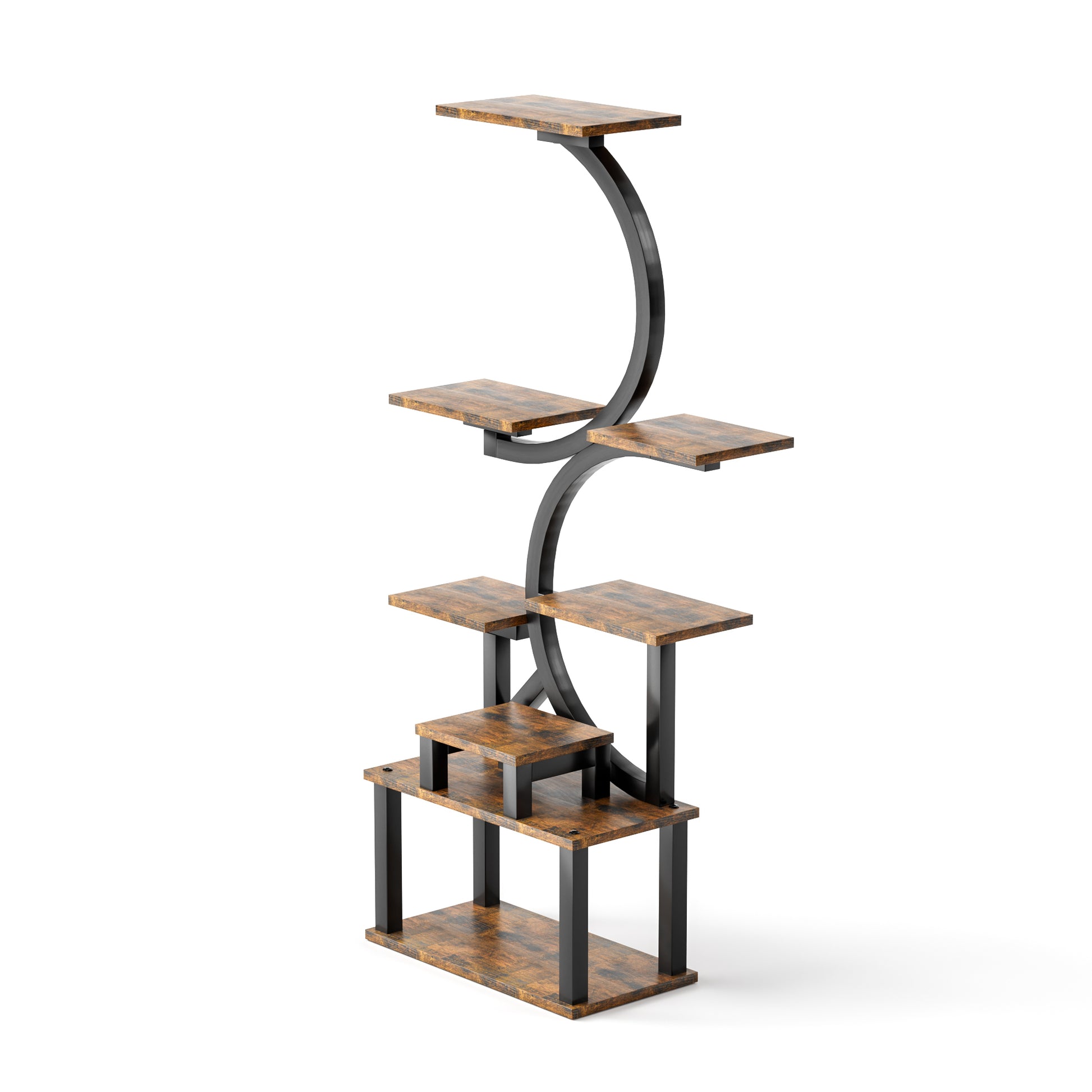 8-Tiered Indoor Plant Stand with 5 Grow Lights, 10-Level Stepless Dimming, Durable Thickened Metal Steel Pipe (0.8mm) for Living Room, Garden