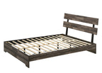 1pc Rustic Twin Platform Bed Slat Headboard Low-profile Bed Frame Brown Finish Contemporary Youth Bedroom Furniture