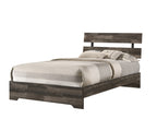 1pc Rustic Twin Platform Bed Slat Headboard Low-profile Bed Frame Brown Finish Contemporary Youth Bedroom Furniture