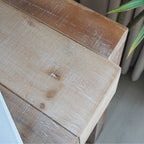 Rustic Modern Manufactured Wood Console Table with Step-Block Design