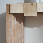 Rustic Modern Manufactured Wood Console Table with Step-Block Design
