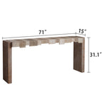 Rustic Modern Manufactured Wood Console Table with Step-Block Design
