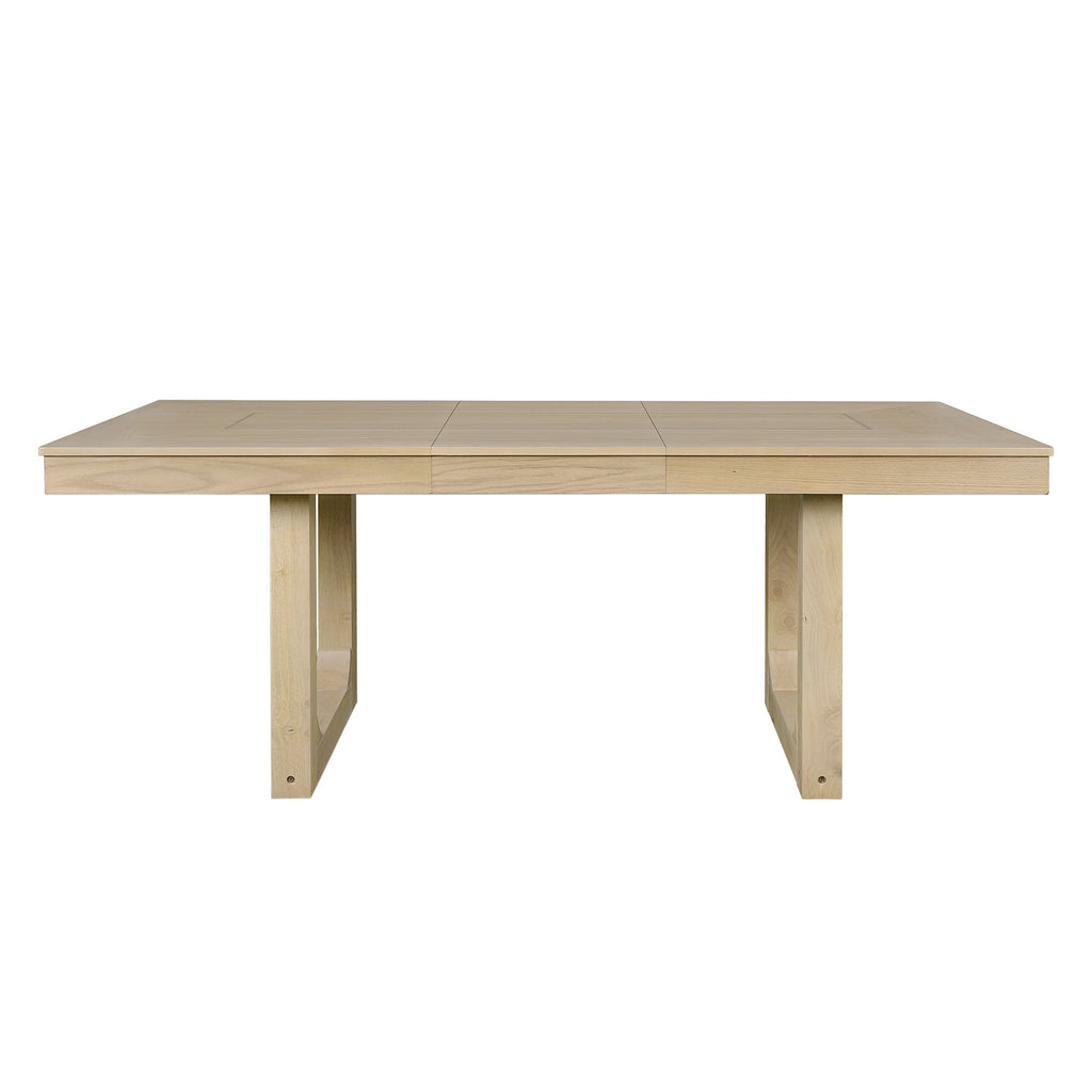 7PCs Extendable Dining Table Set, Farmhouse Extendable Table with 18' Move Leaf, 78' Rustic Wooden Kitchen Table and 6PCs Upholstered Chairs, Expanding Dining Room Table Set Dining Table Set