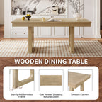 7PCs Extendable Dining Table Set, Farmhouse Extendable Table with 18' Move Leaf, 78' Rustic Wooden Kitchen Table and 6PCs Upholstered Chairs, Expanding Dining Room Table Set Dining Table Set