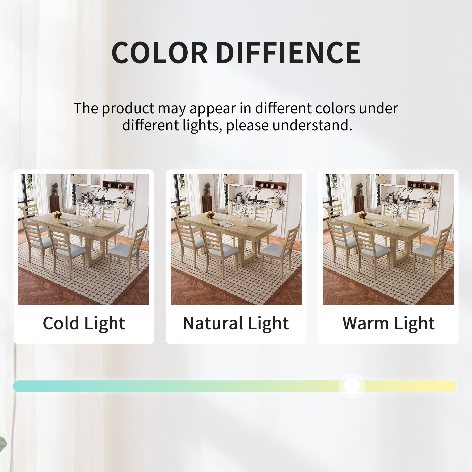 7PCs Extendable Dining Table Set, Farmhouse Extendable Table with 18' Move Leaf, 78' Rustic Wooden Kitchen Table and 6PCs Upholstered Chairs, Expanding Dining Room Table Set Dining Table Set