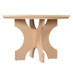 TREXM 5-piece Rustic Charm Round Dining Set with 3 Upholstered Chairs and Curved Bench for Dining Room, Kitchen and Living Room (Natural)