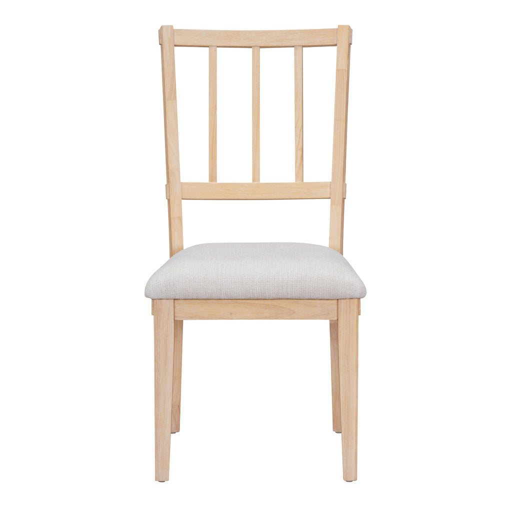 TREXM 5-piece Rustic Charm Round Dining Set with 3 Upholstered Chairs and Curved Bench for Dining Room, Kitchen and Living Room (Natural)