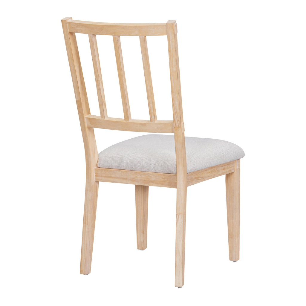 TREXM 5-piece Rustic Charm Round Dining Set with 3 Upholstered Chairs and Curved Bench for Dining Room, Kitchen and Living Room (Natural)