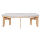 TREXM 5-piece Rustic Charm Round Dining Set with 3 Upholstered Chairs and Curved Bench for Dining Room, Kitchen and Living Room (Natural)