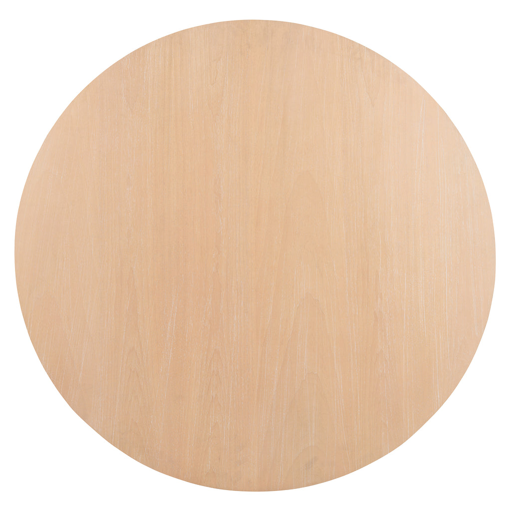 TREXM 5-piece Rustic Charm Round Dining Set with 3 Upholstered Chairs and Curved Bench for Dining Room, Kitchen and Living Room (Natural)