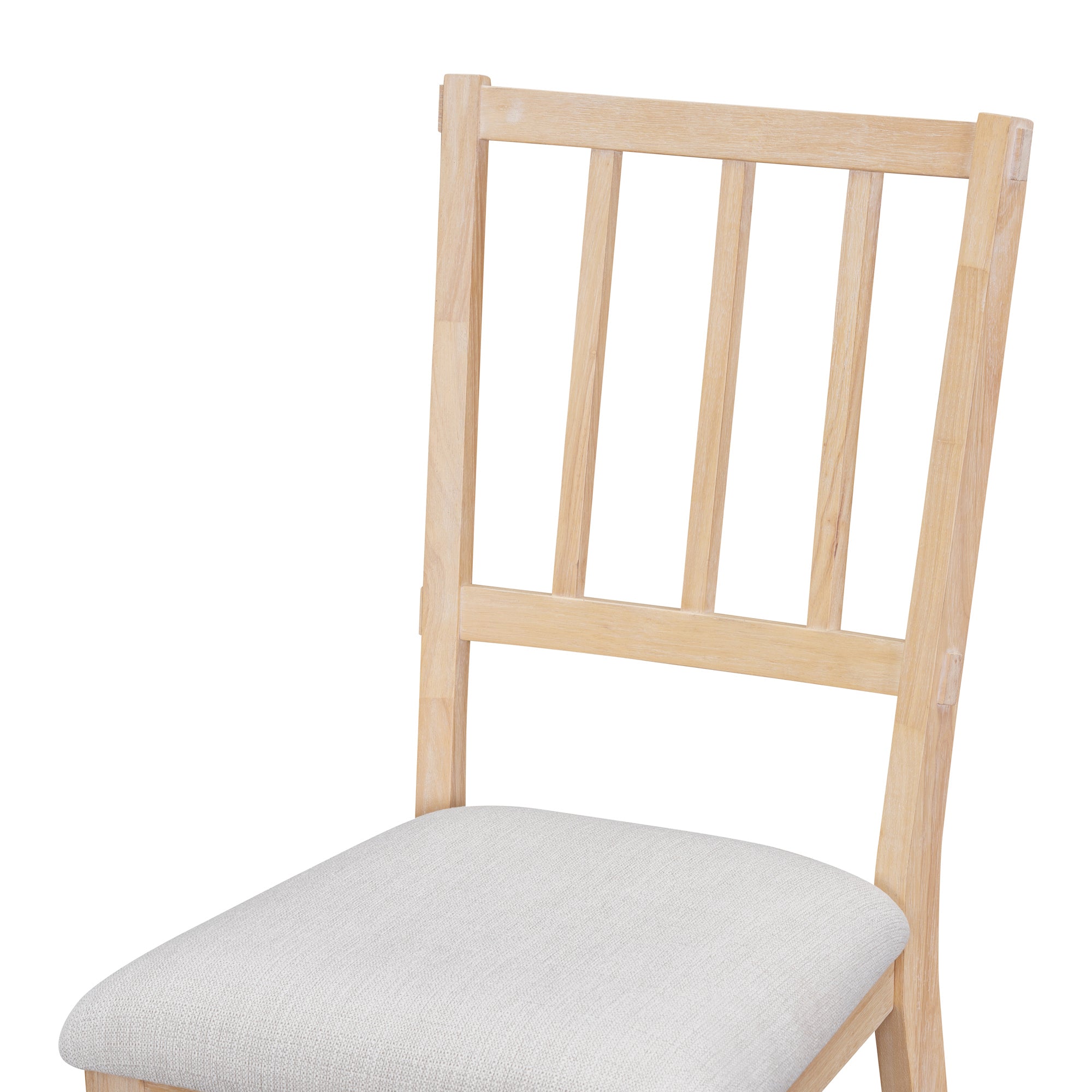 TREXM 5-piece Rustic Charm Round Dining Set with 3 Upholstered Chairs and Curved Bench for Dining Room, Kitchen and Living Room (Natural)