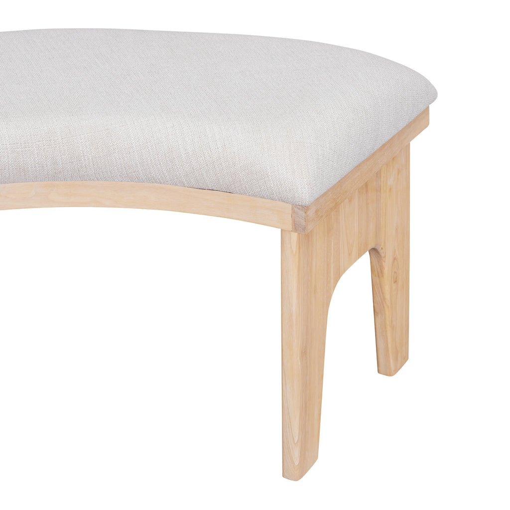 TREXM 5-piece Rustic Charm Round Dining Set with 3 Upholstered Chairs and Curved Bench for Dining Room, Kitchen and Living Room (Natural)