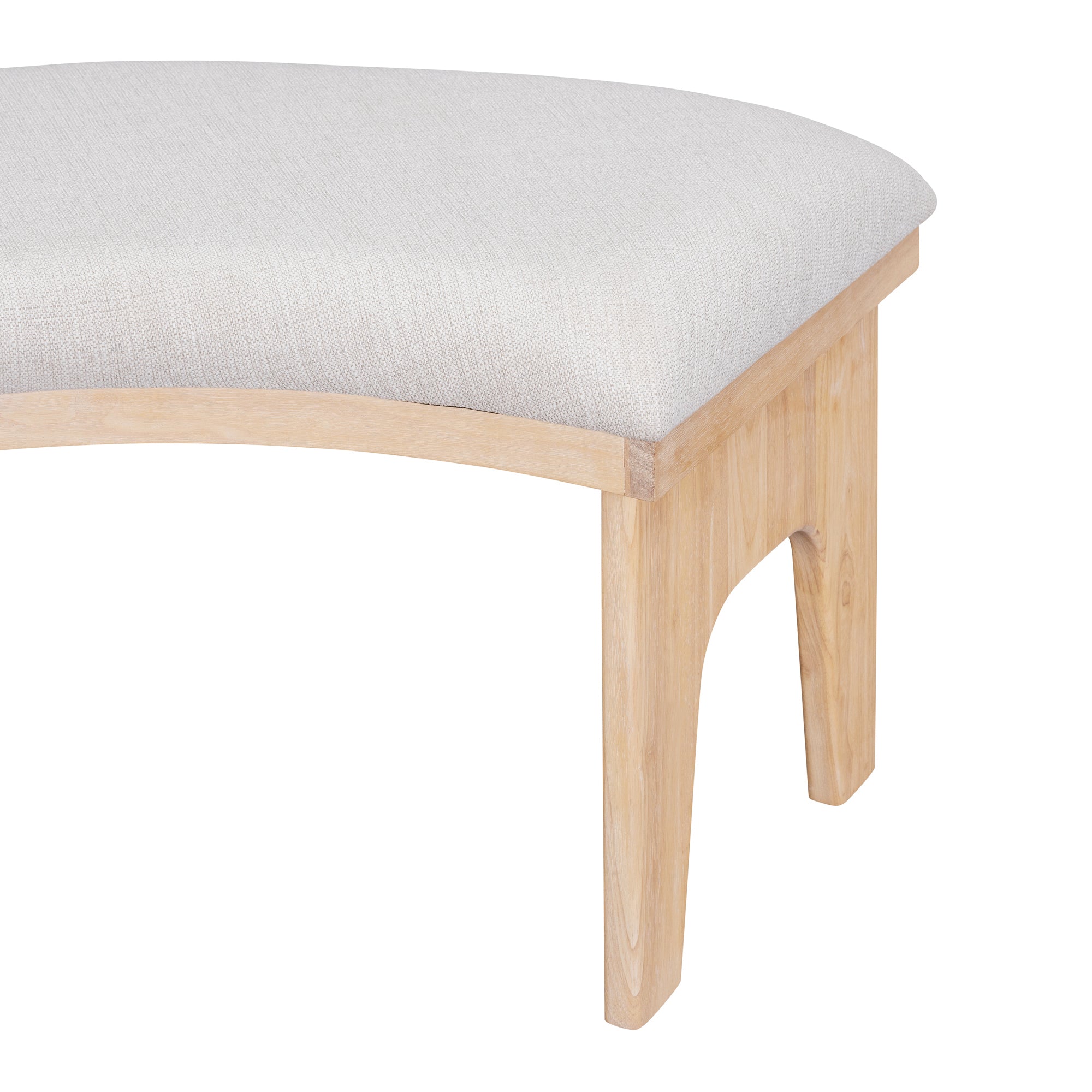 TREXM 5-piece Rustic Charm Round Dining Set with 3 Upholstered Chairs and Curved Bench for Dining Room, Kitchen and Living Room (Natural)