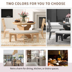 TREXM 5-piece Rustic Charm Round Dining Set with 3 Upholstered Chairs and Curved Bench for Dining Room, Kitchen and Living Room (Natural)