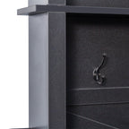 ON-TREND Farmhouse 4-in-1 Hall Tree with 6 Hooks, Practical Walnut Entryway Bench with Adjustable Shelves, Wooden Style Rustic Shoe Organizer with 16 Open Compartments for Mudroom, Living Room, Black