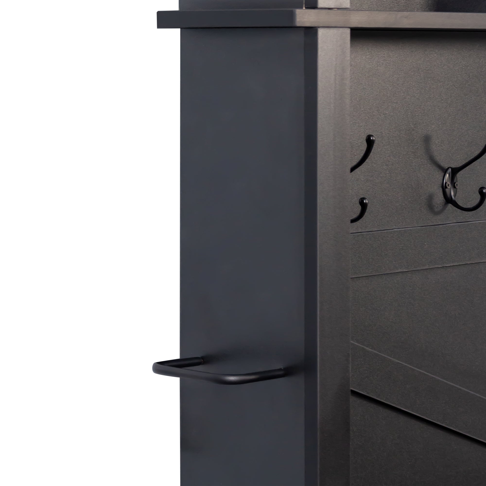 ON-TREND Farmhouse 4-in-1 Hall Tree with 6 Hooks, Practical Walnut Entryway Bench with Adjustable Shelves, Wooden Style Rustic Shoe Organizer with 16 Open Compartments for Mudroom, Living Room, Black