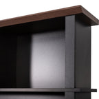 ON-TREND Farmhouse 4-in-1 Hall Tree with 6 Hooks, Practical Walnut Entryway Bench with Adjustable Shelves, Wooden Style Rustic Shoe Organizer with 16 Open Compartments for Mudroom, Living Room, Black