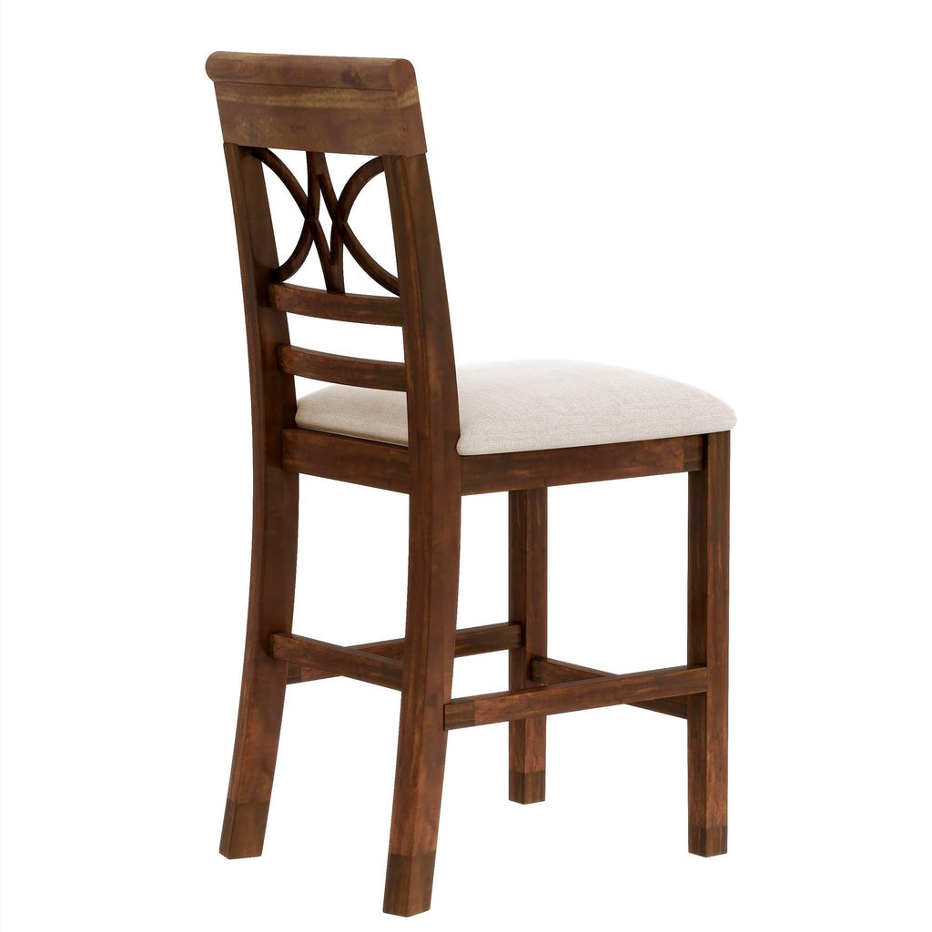 Rustic Walnut Wood Dining Set with Bench and Storage.