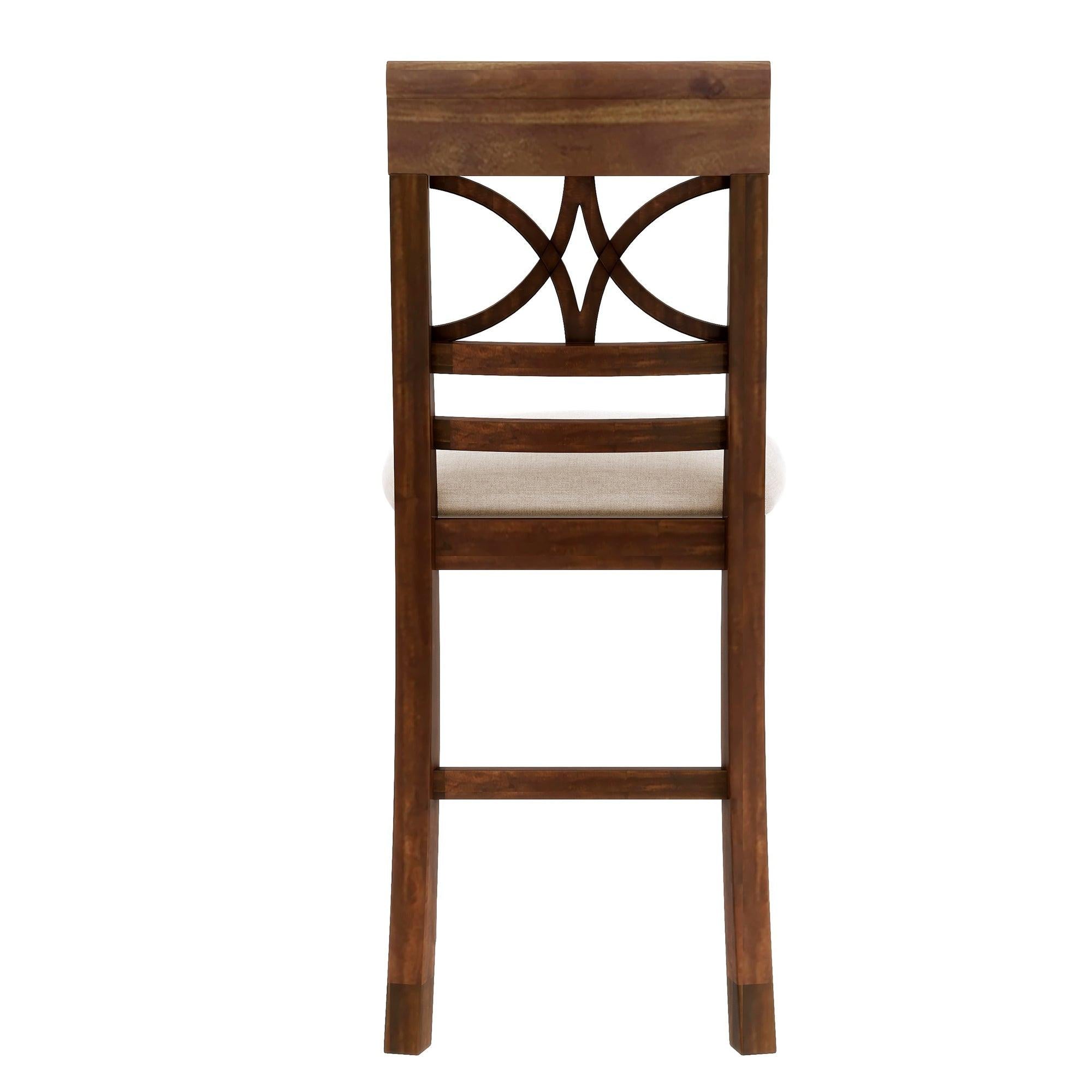 Rustic Walnut Wood Dining Set with Bench and Storage.