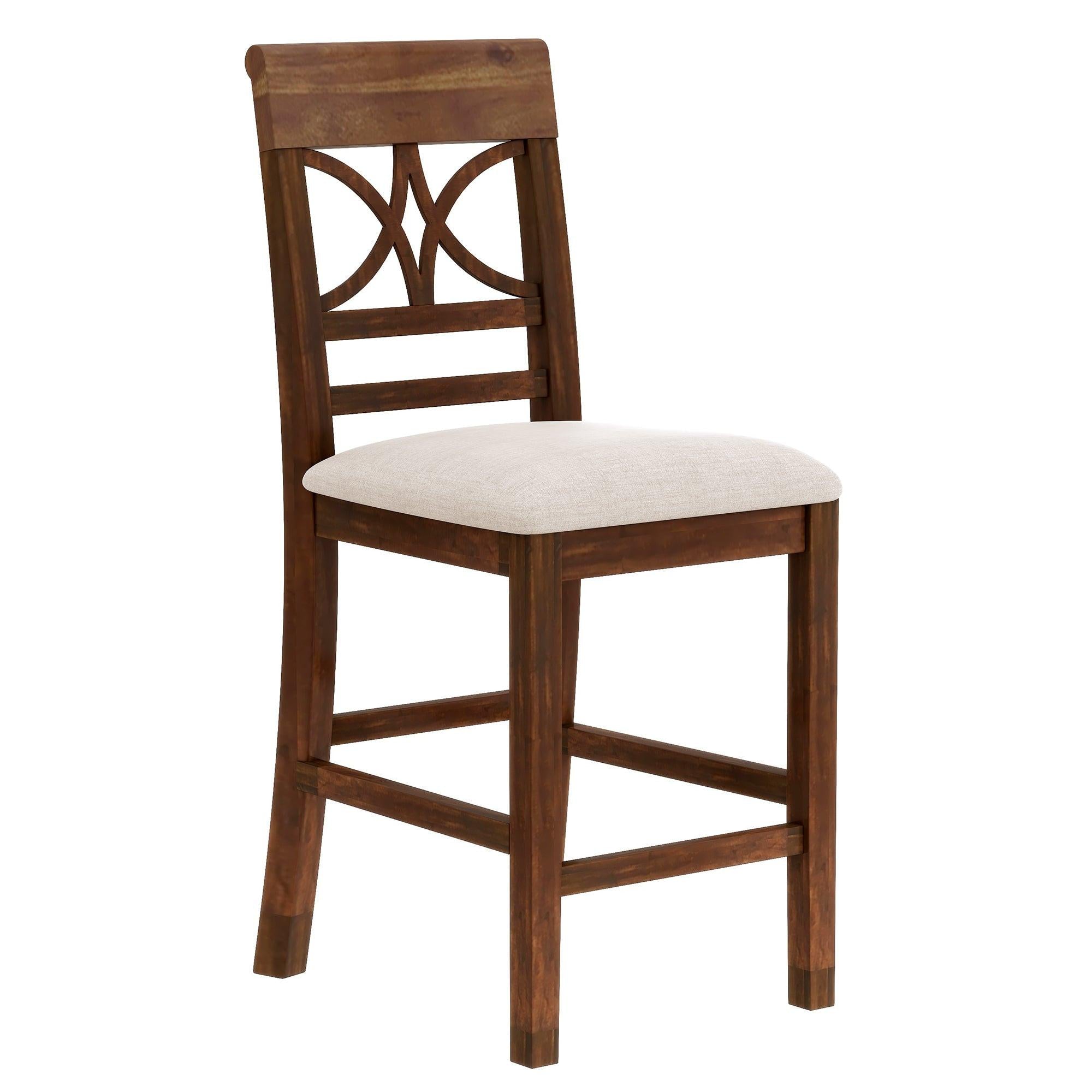 Rustic Walnut Wood Dining Set with Bench and Storage.