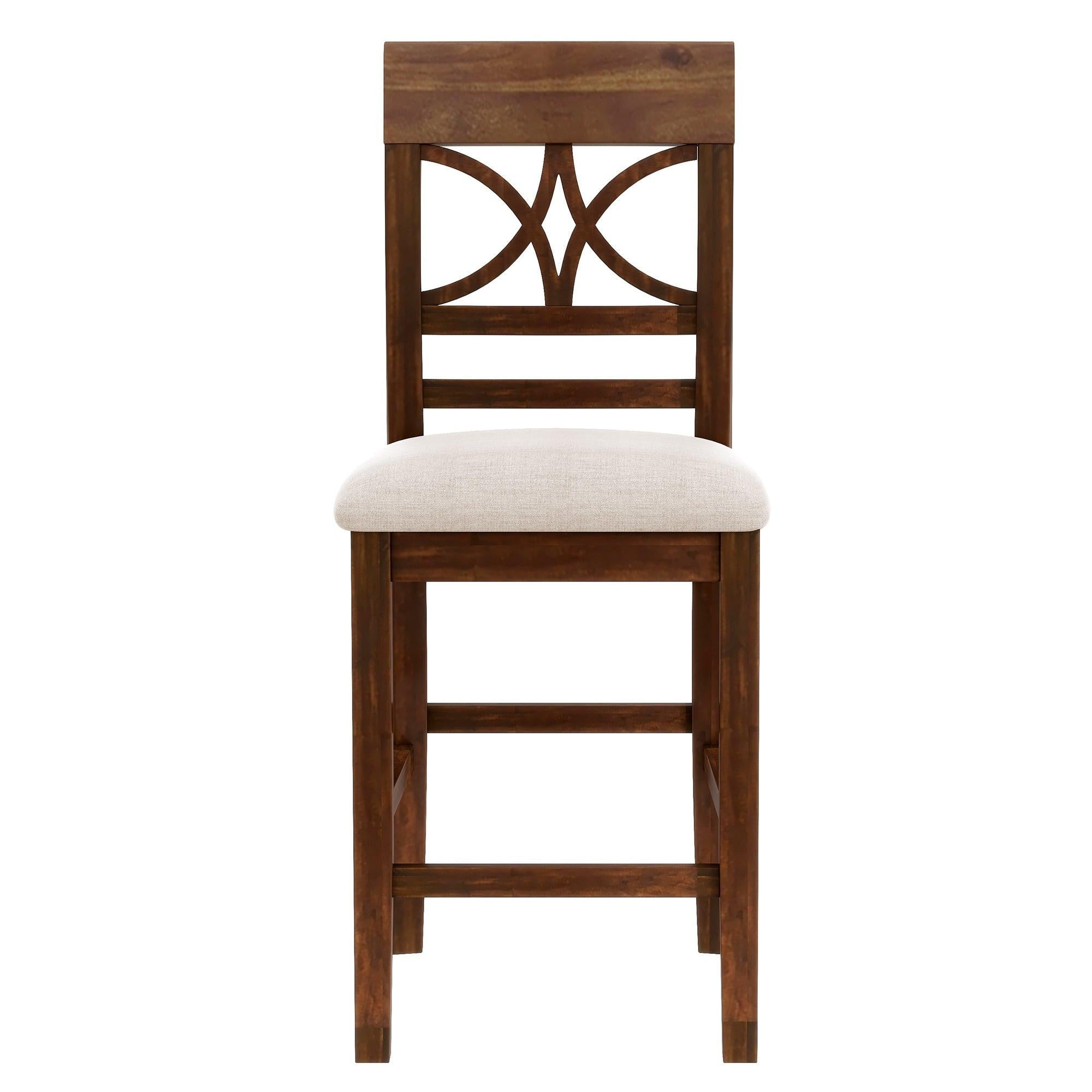 Rustic Walnut Wood Dining Set with Bench and Storage.