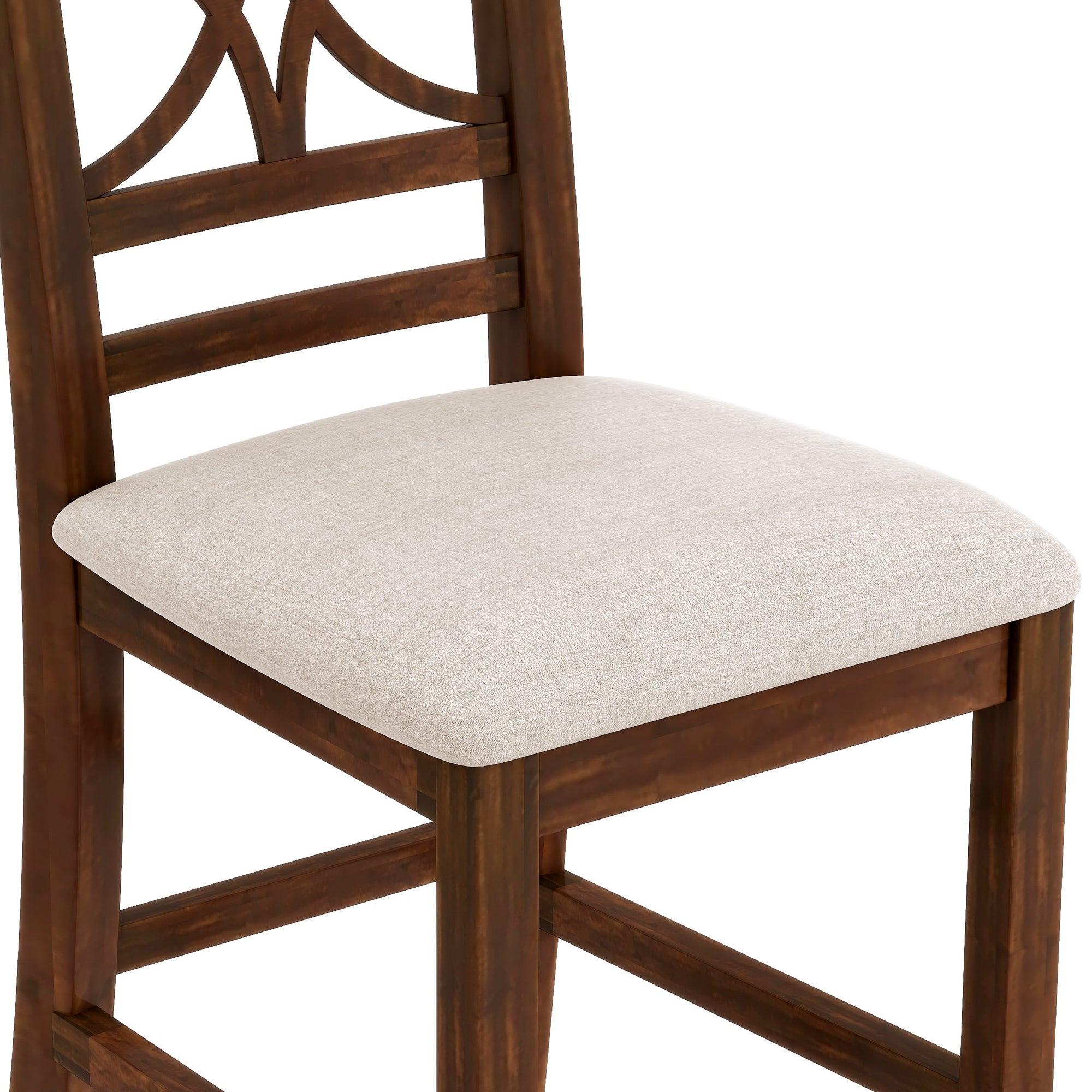 Rustic Walnut Wood Dining Set with Bench and Storage.